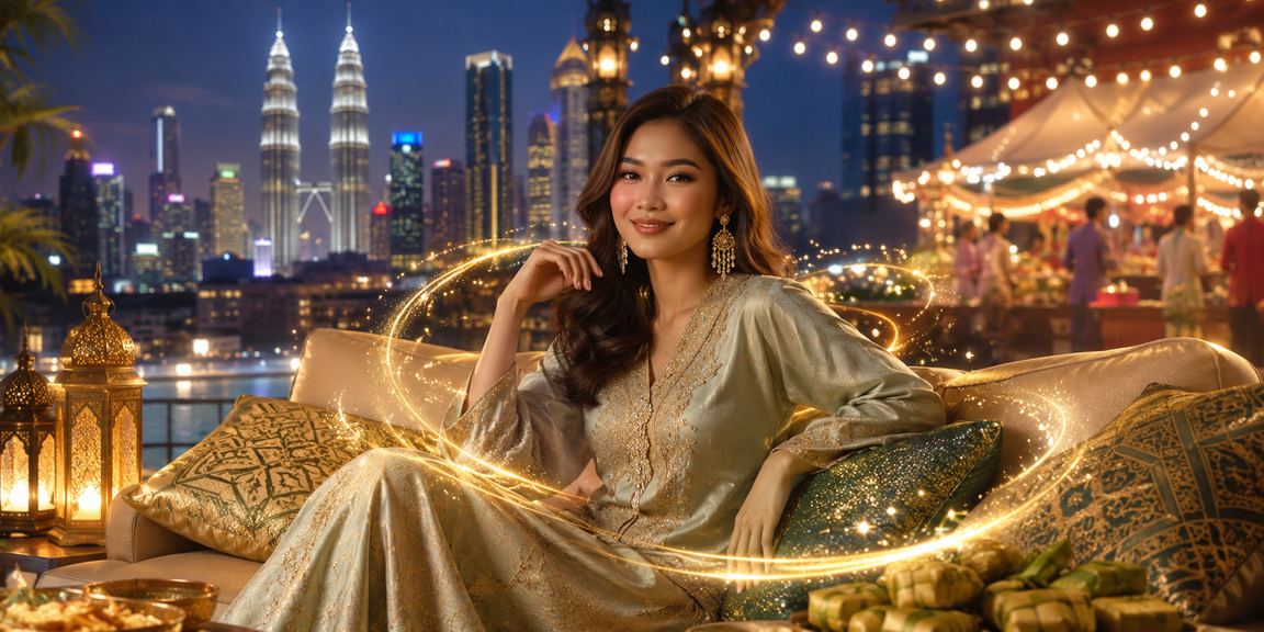 Suasana hiburan kasino bertemakan Hari Raya di Kuala Lumpur pada platform 9102